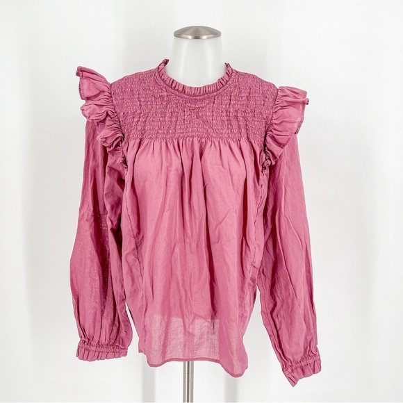 GAP mauve pink puff sleeve top - Picture 1 of 4